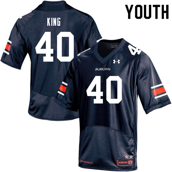 Youth Auburn Tigers #40 Landen King Navy 2021 College Stitched Football Jersey